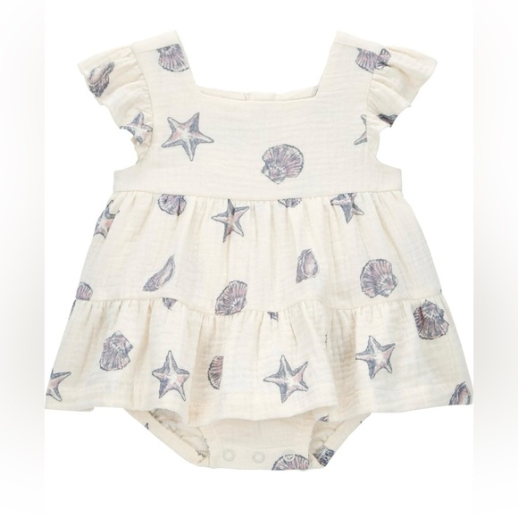 Carter's Cream Romper with Starfish and Shells - Picture 1 of 10